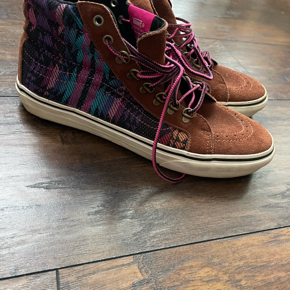 Vans Brown Suede and Plaid High-Tops